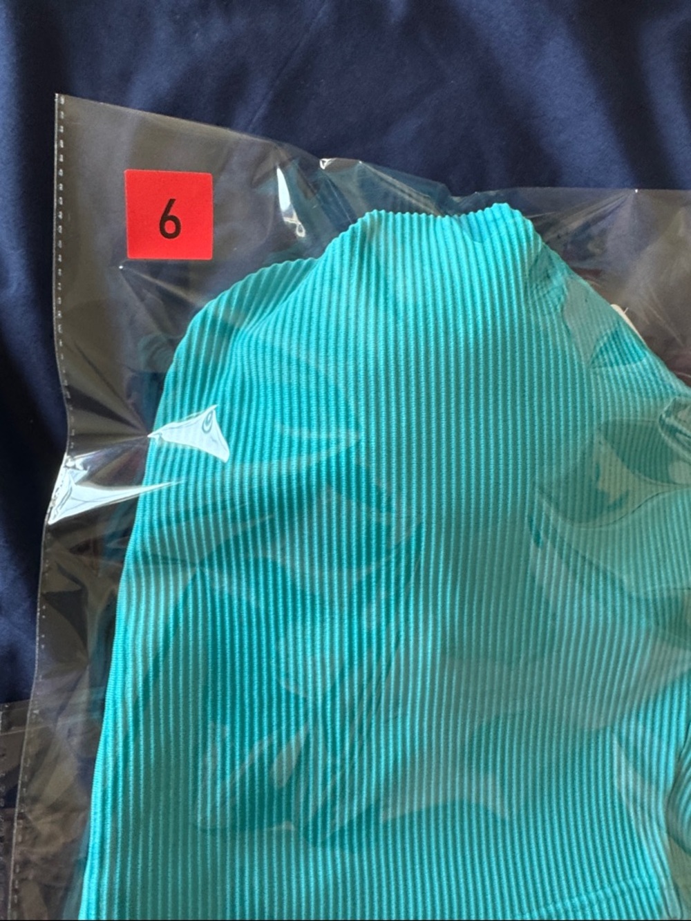 Elation V Neck Rib Longline Bra Turquoise Ribbed Bralette - Women's Intimates - Picture 5 of 5